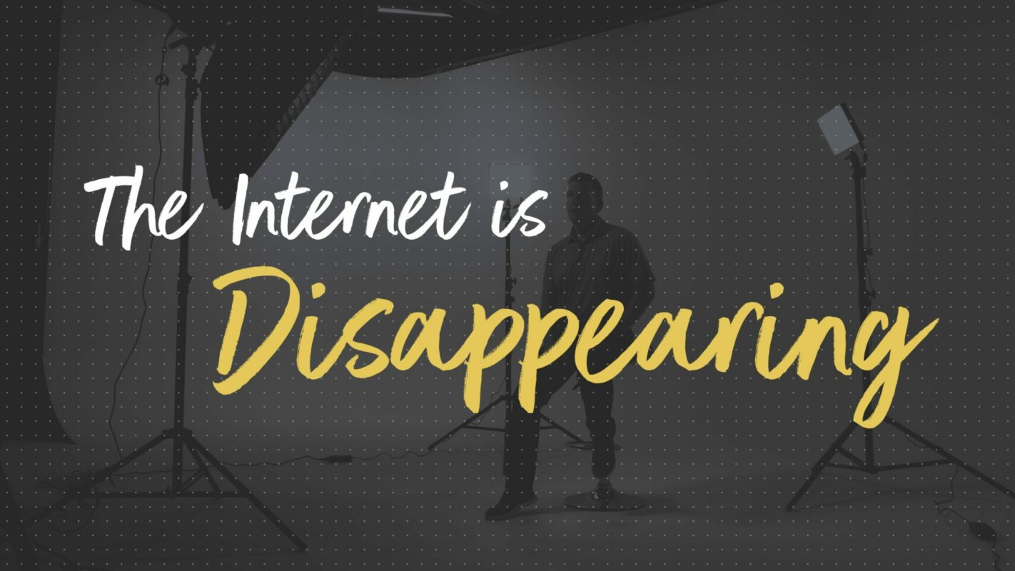 Title cards for "The Internet is Disappearing," a Rare Insight video featuring CEO Jim Cota